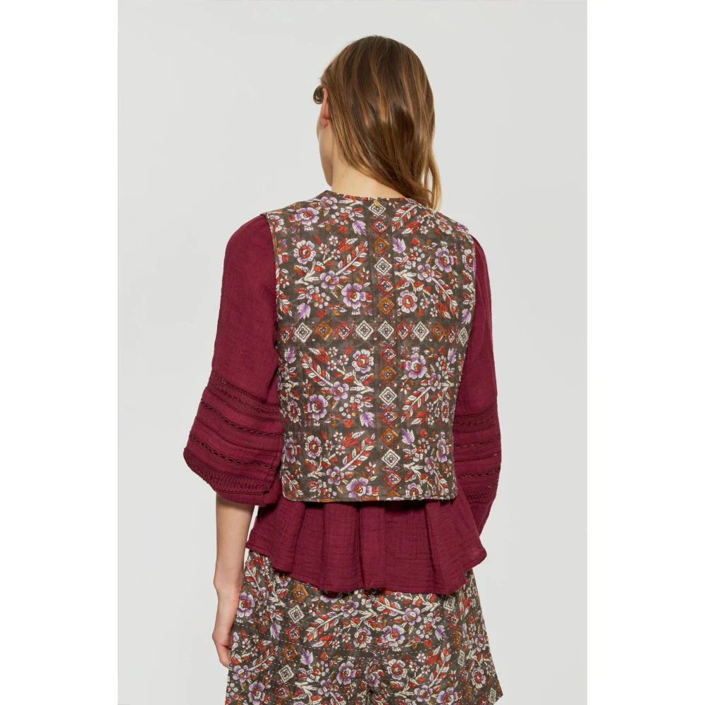 Antik batik Flora print gilet Multicolor Dames