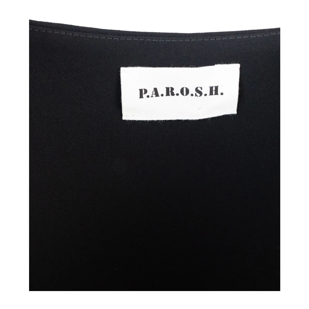 P.a.r.o.s.h. Zwarte V-Hals Mini Jurk Black Dames
