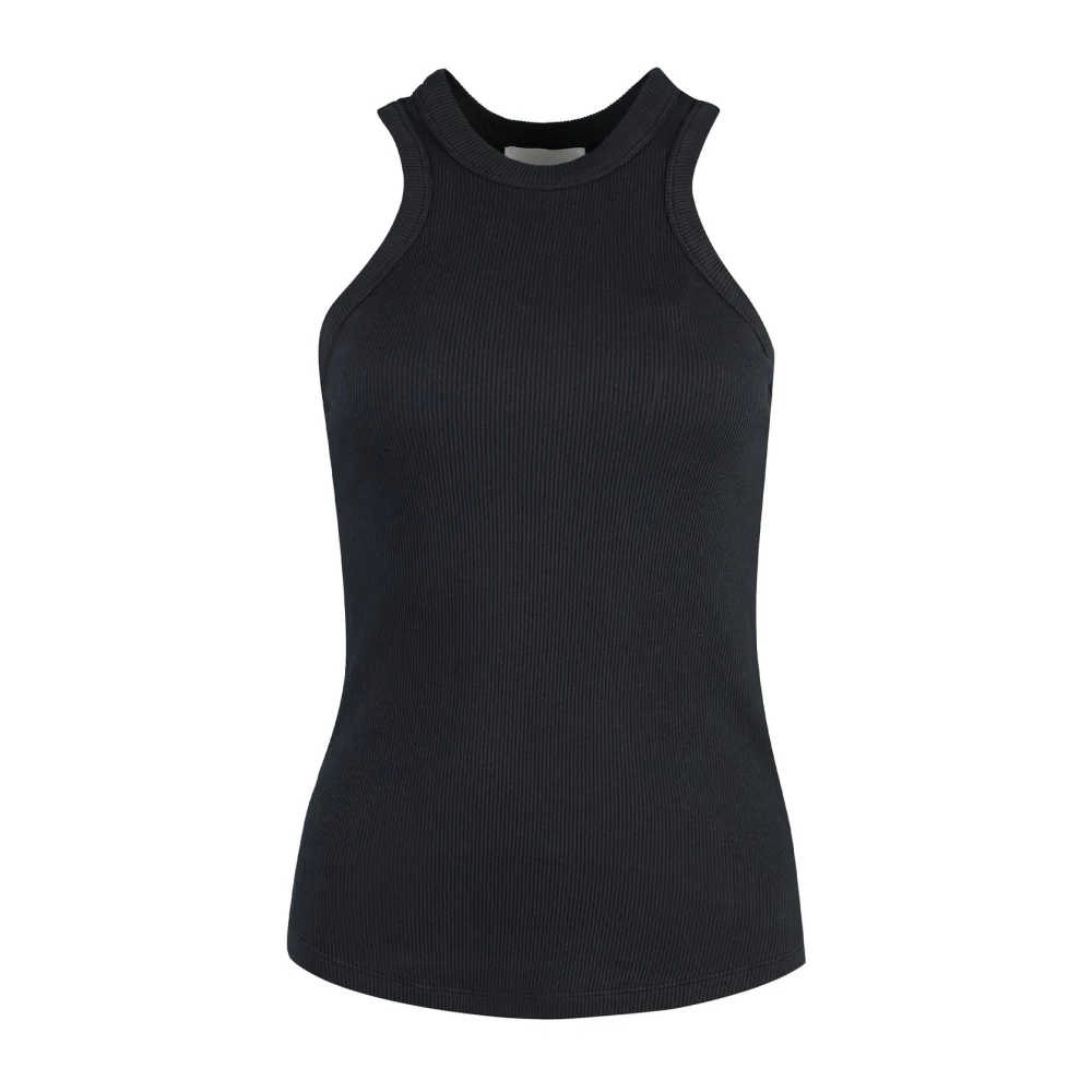Halfboy Vrouw Zwart Tops Dames, M, Katoen, Ribgebreide Racerback Tanktop