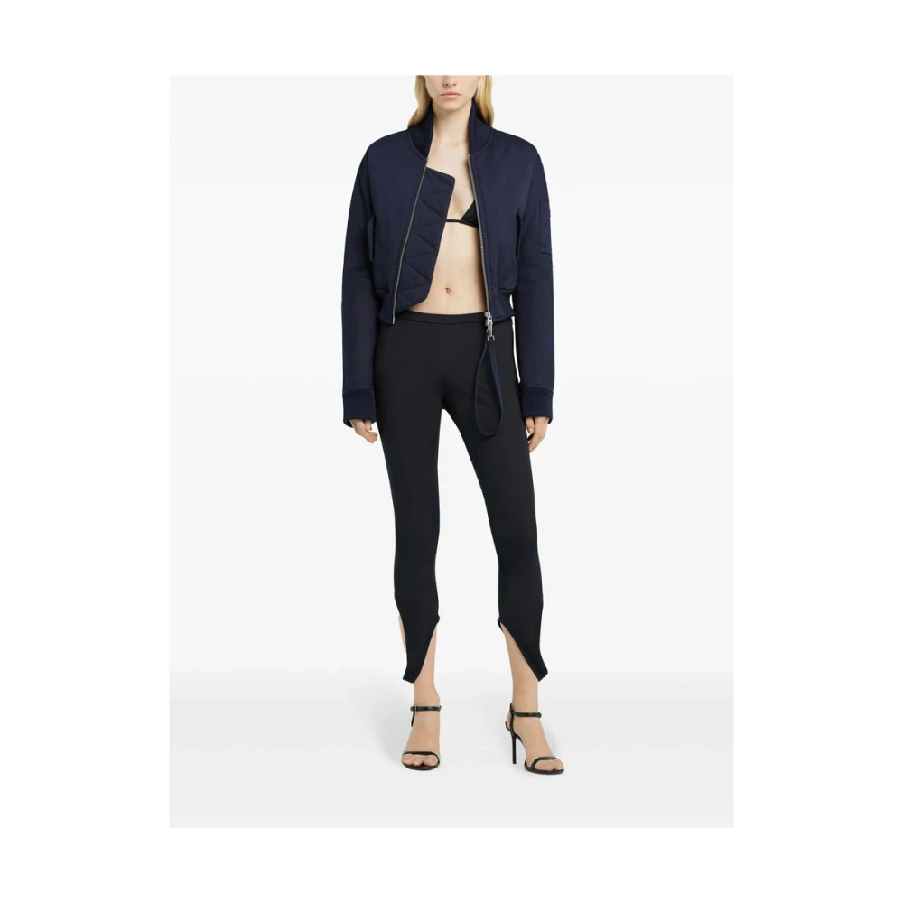 Courrèges Zwarte Geborduurd Logo Enkelband Broek Black Dames