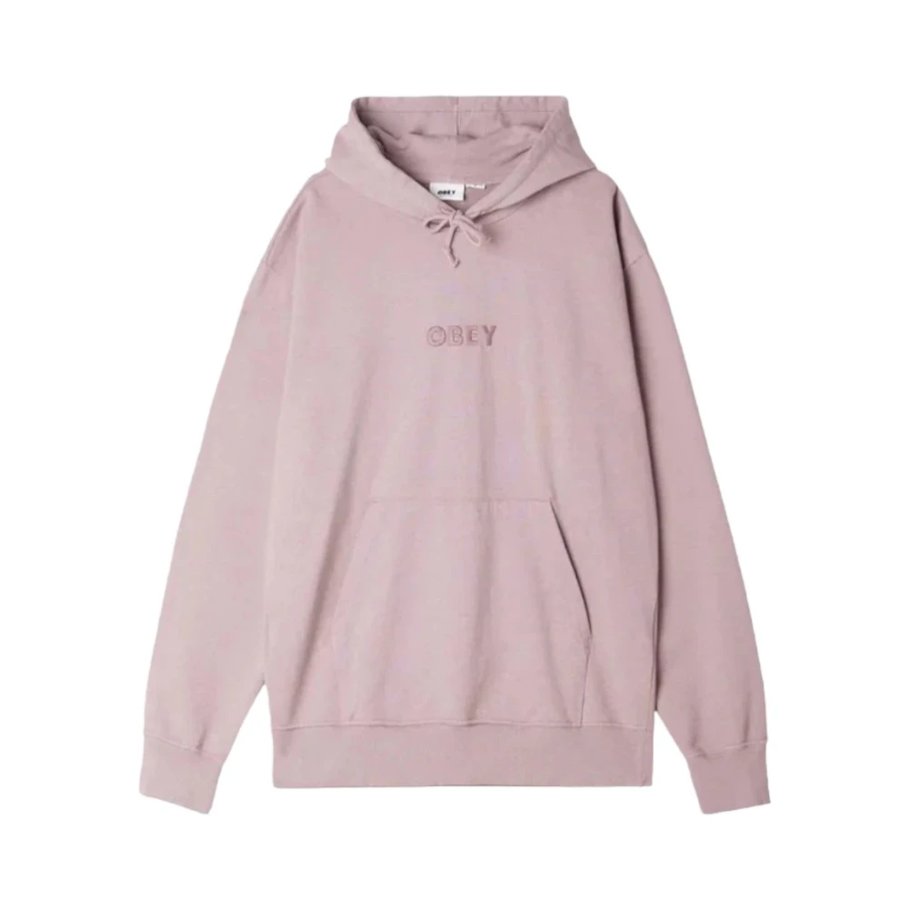 Obey Gerecyclede hoodie met geborduurd logo Pink Heren