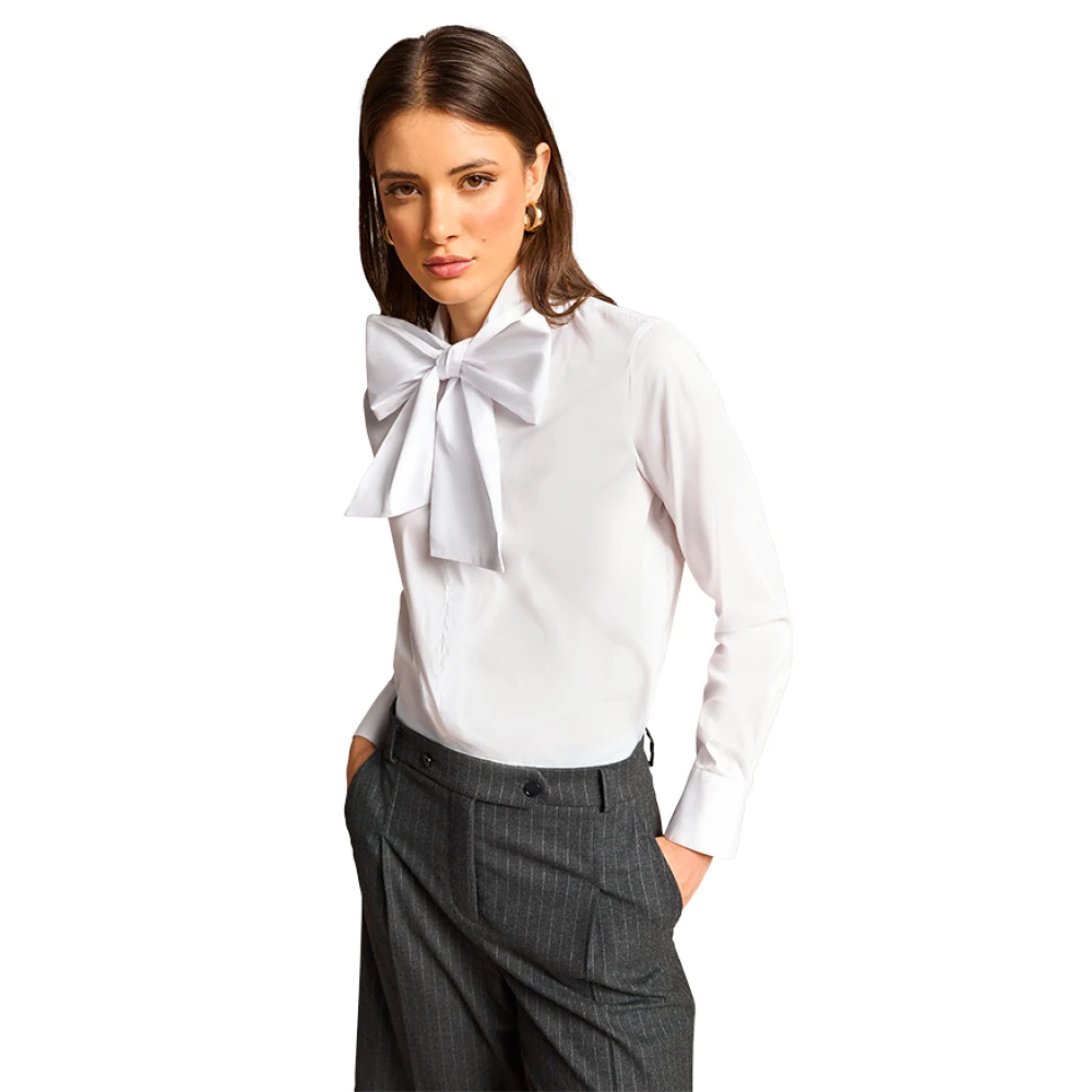 RIANI Elegante witte blouse met geplooide kraag White Dames