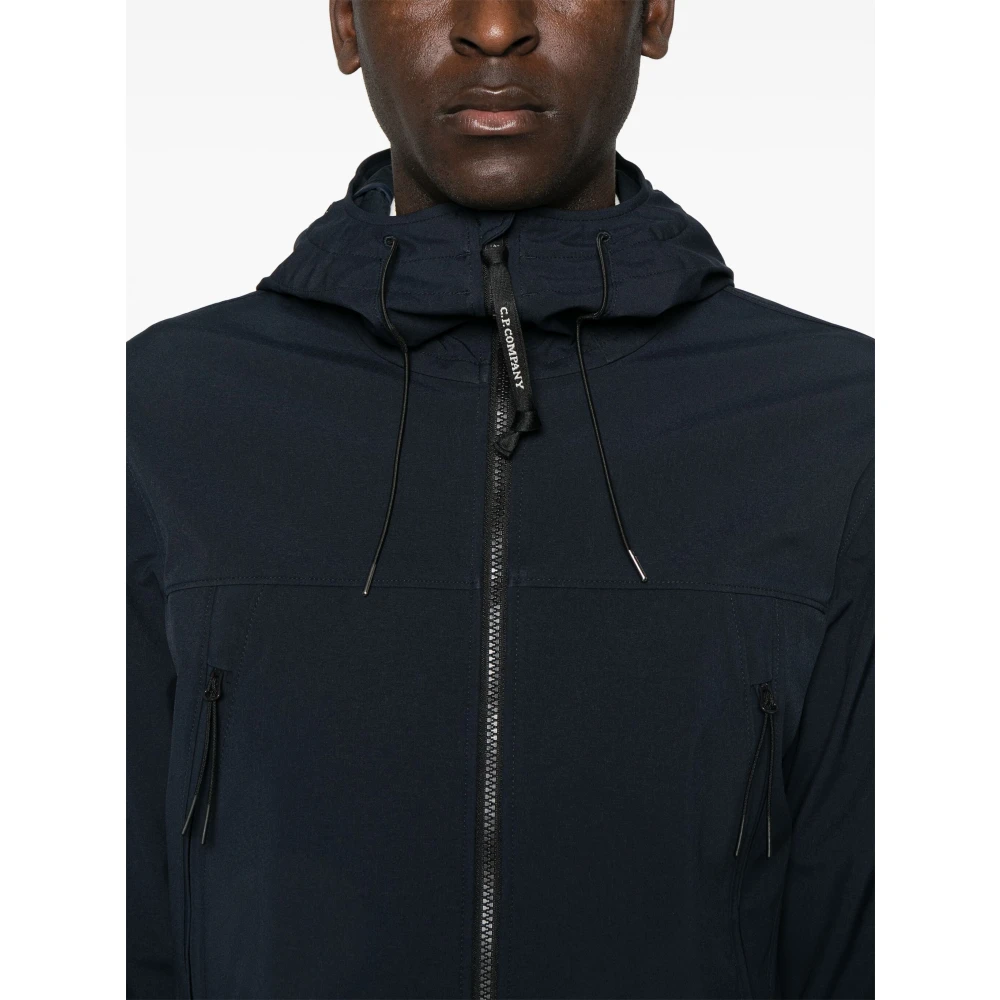 C.P. Company Blauwe Goggle Jas met Ritssluiting Blue Heren