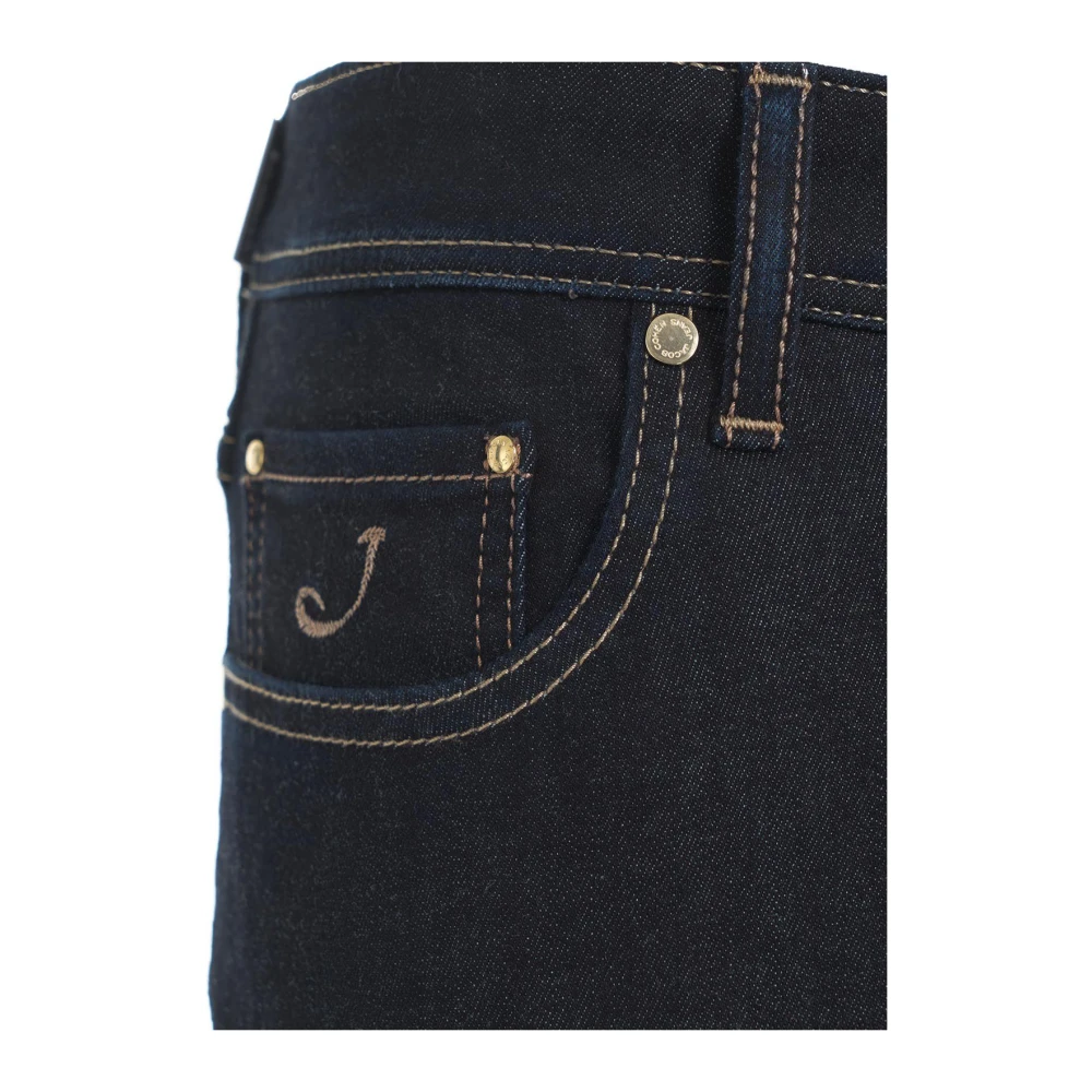 Jacob Cohën Italiaanse Jeans met Logo Details Black Heren