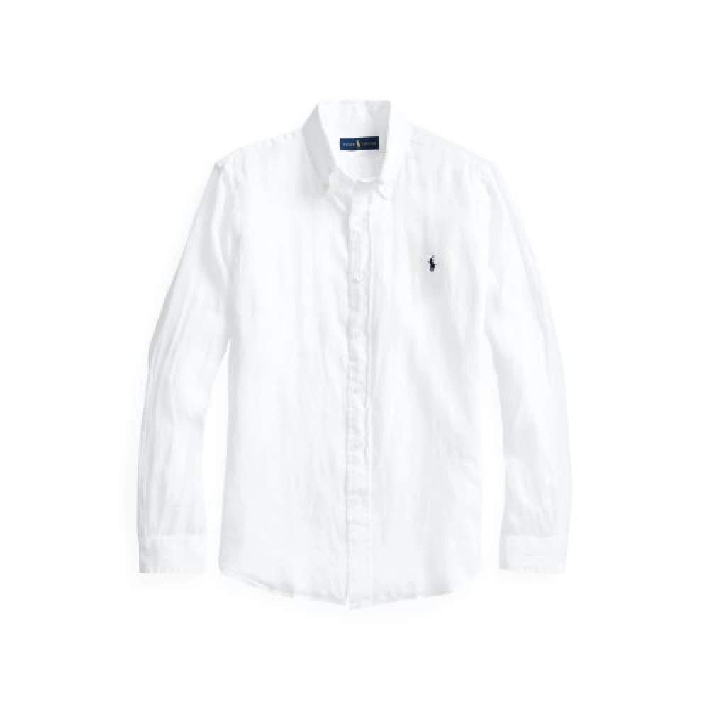 Polo Ralph Lauren Vit Linne Slim Fit Skjorta White, Herr