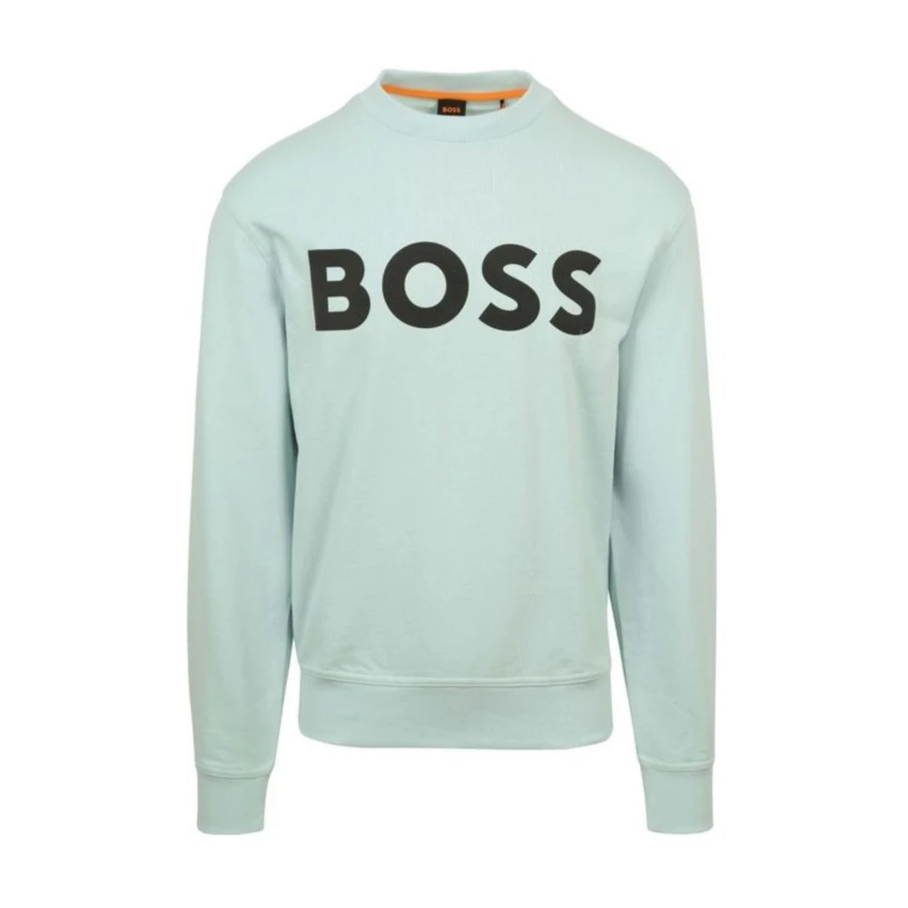 Hugo Boss Grundläggande Crewneck Sweatshirt för Män Green, Herr