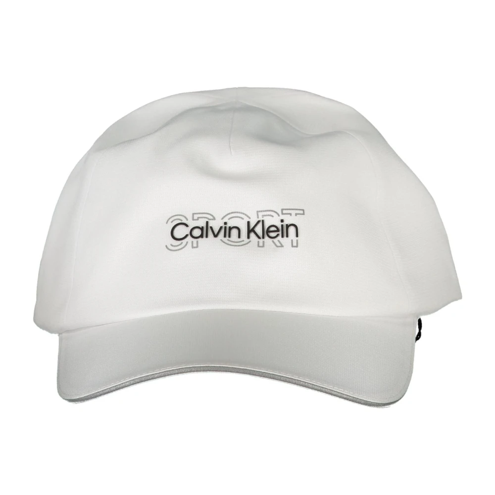 Calvin Klein Witte Heren Zonneklep Pet met Logo Print White Heren