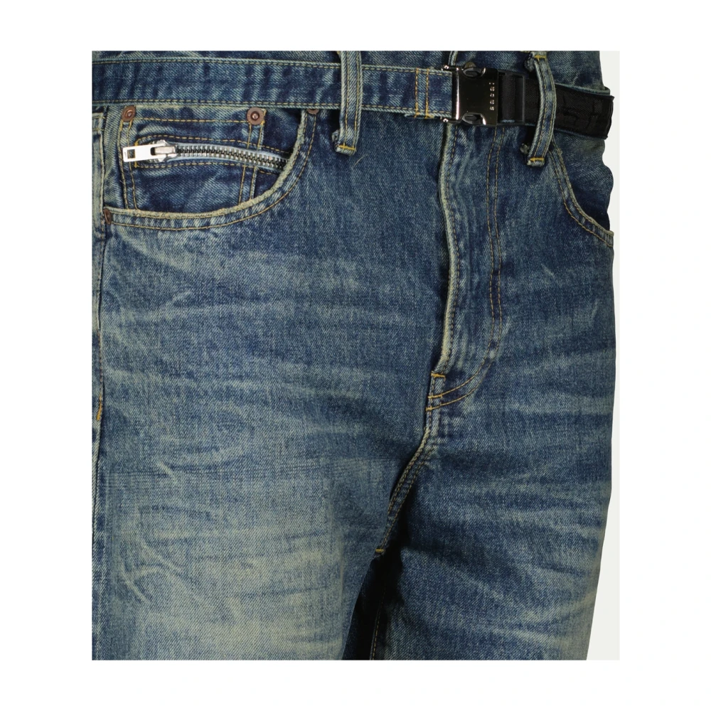 Sacai Straight Leg Jeans Beyondexx Blauw Blue Heren