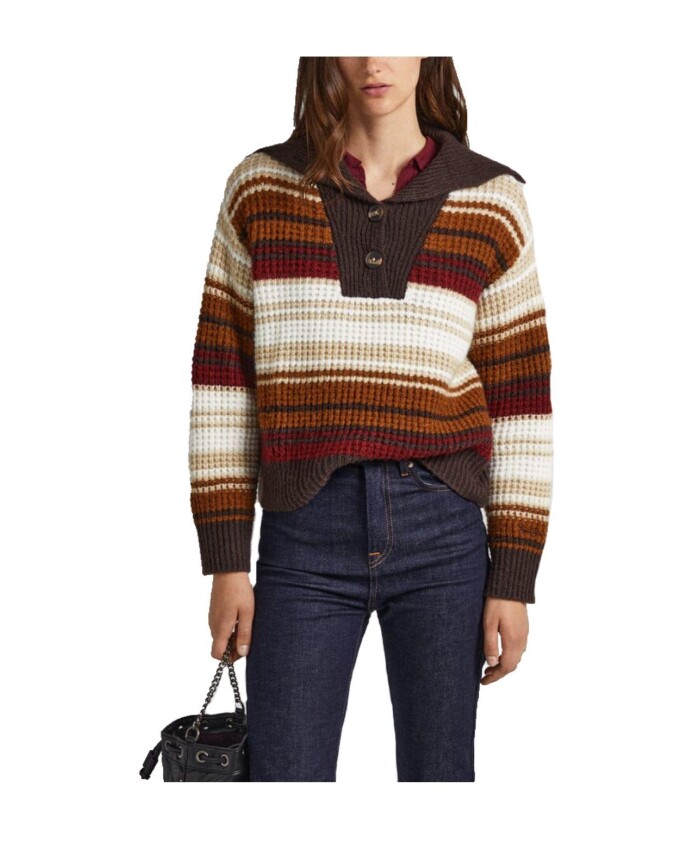 striped-polo-neck-acrylic-sweater