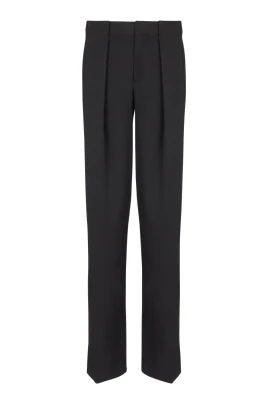 Pleated Grain de Poudre Trousers