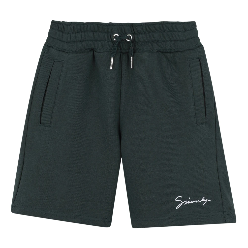 Givenchy Boys Green Shorts, 5 Y, Embroidered Logo Shorts