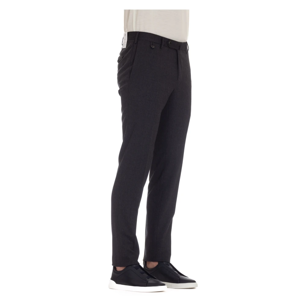 PT Torino Grijze Maatwerk Broek Rits Knoop Gray Heren