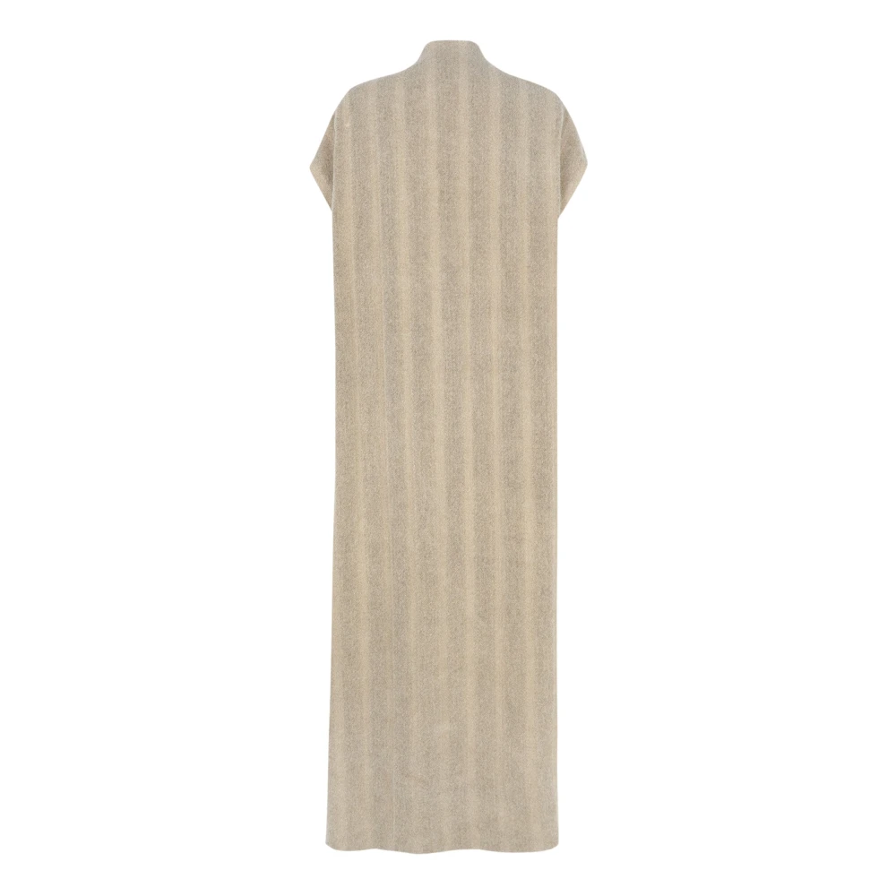 Cortana Gestreept Wol Lang Vest Brown Dames