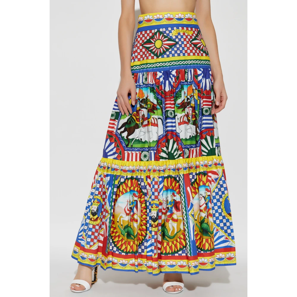 Dolce & Gabbana Rok met Carretto-print Multicolor Dames