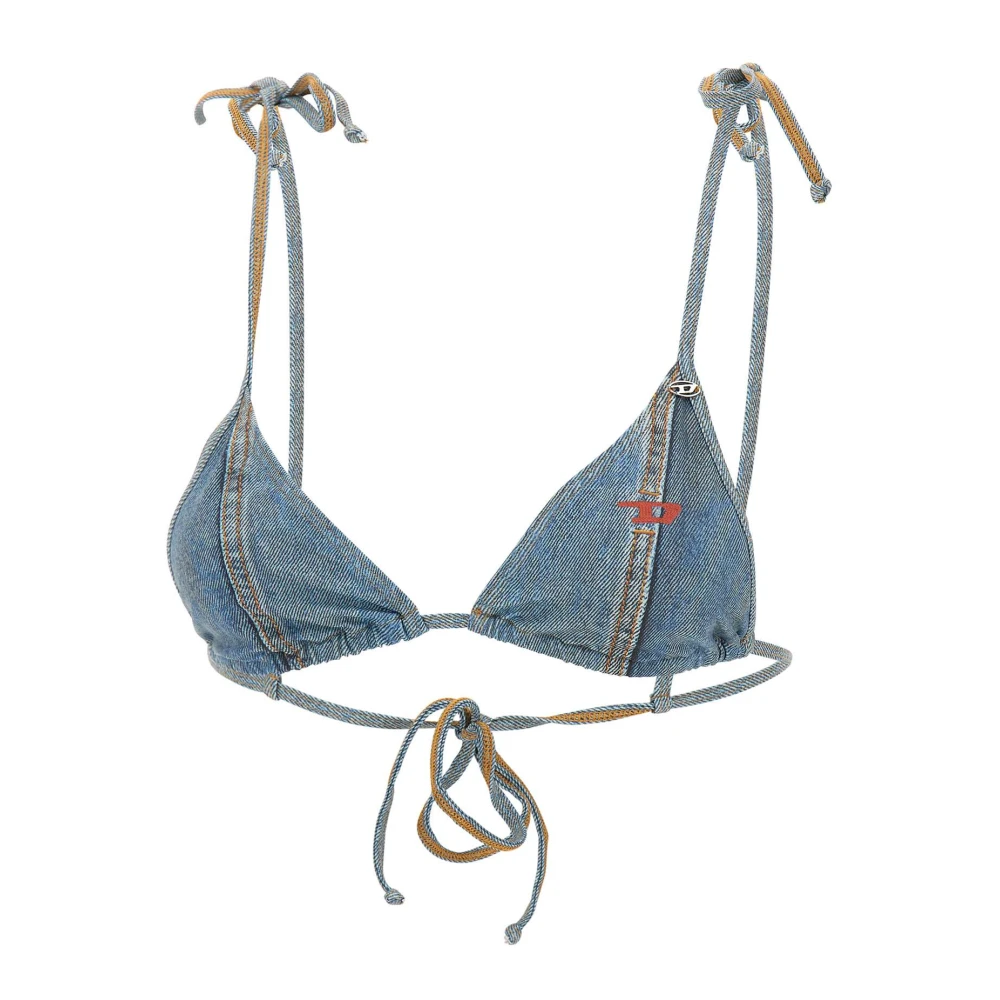 Diesel Women's Blue Bikinis, S, Tatiana-Dnm Bikini Top