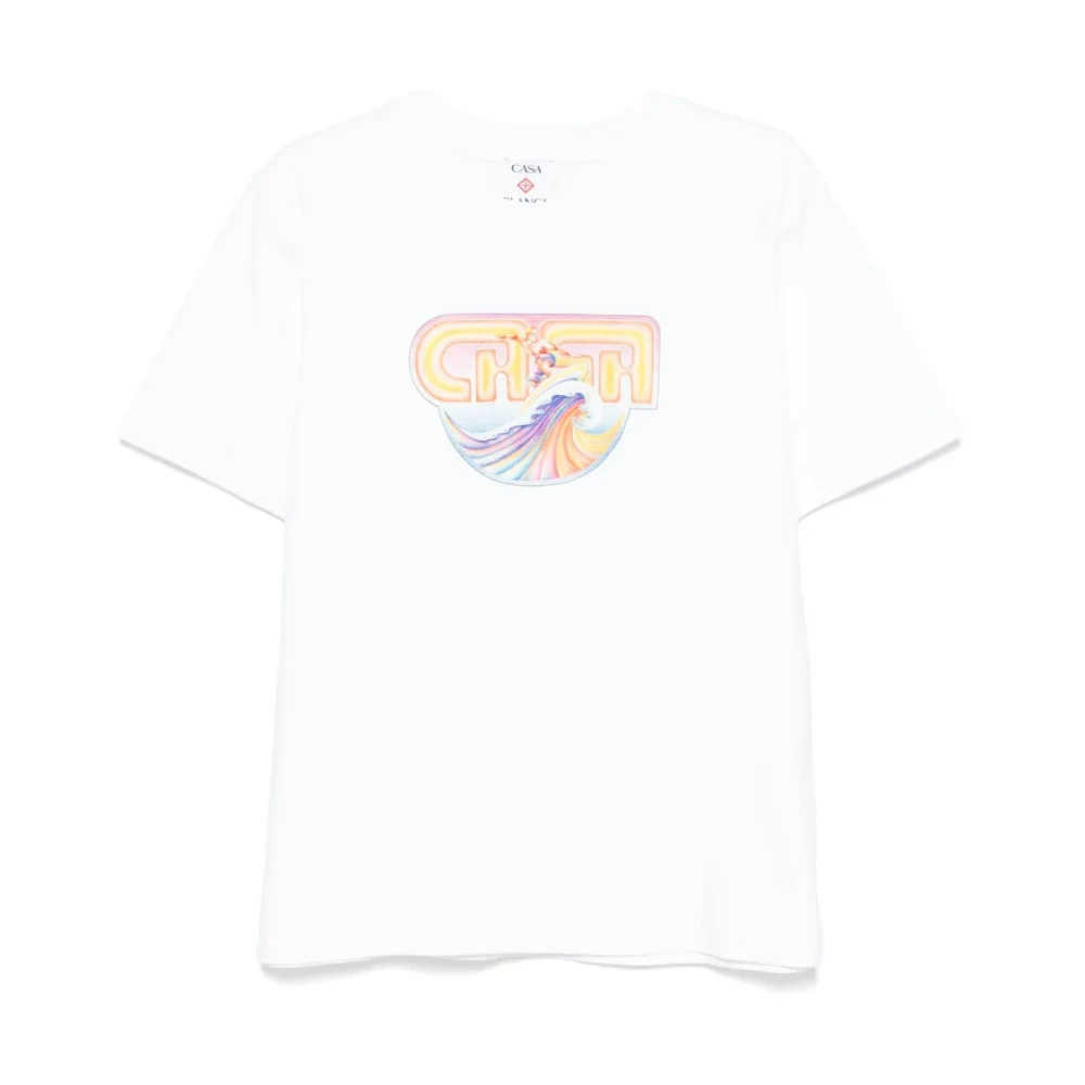 Casablanca Surf Motif Print T-shirt White Heren