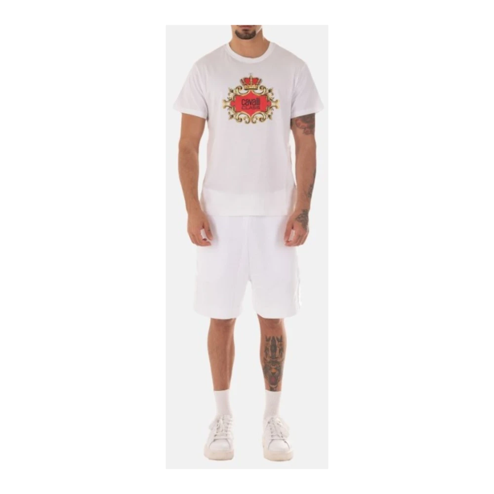 Just Cavalli Heren Logo T-Shirt White Heren