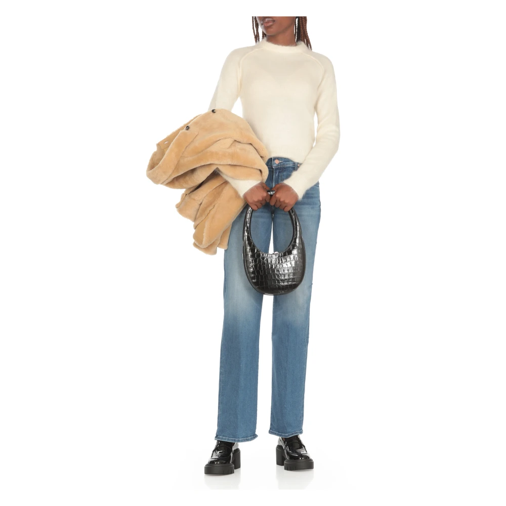 Mother Blauwe Katoenen Jeans met Riemlussen Blue Dames