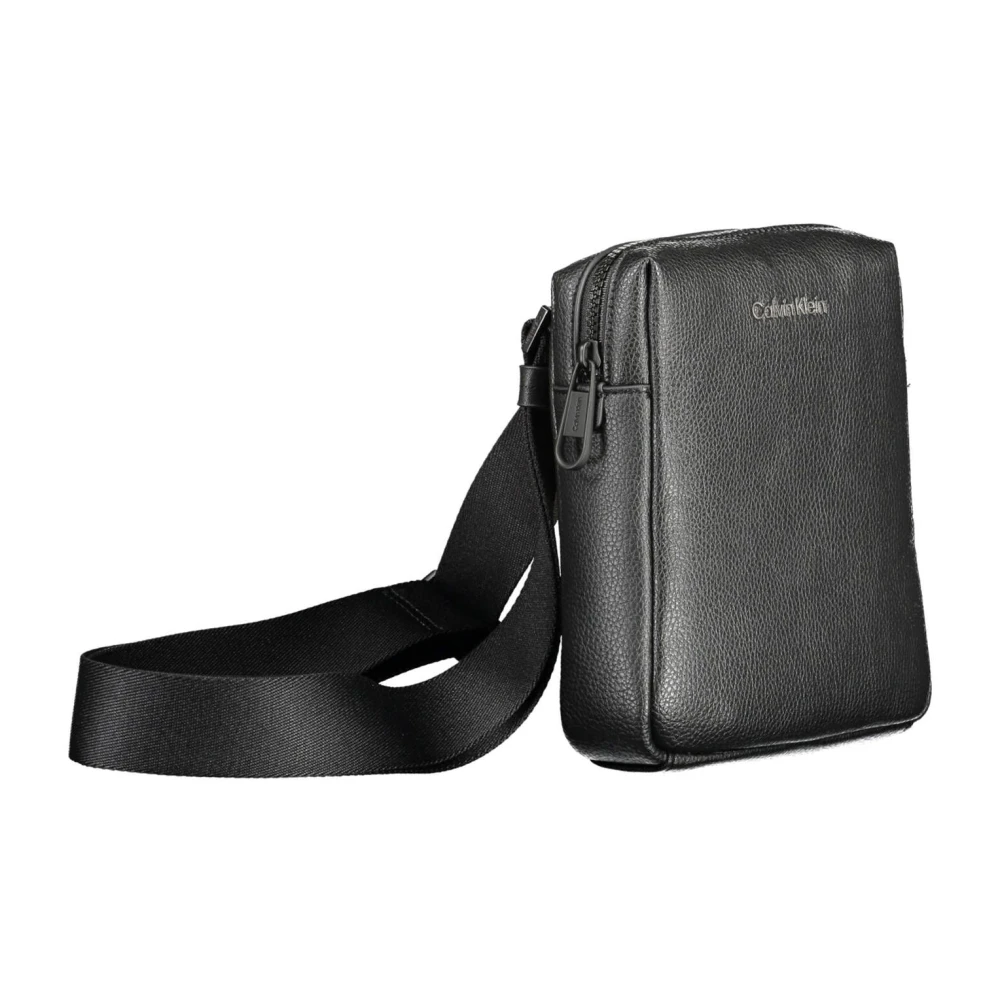 Calvin Klein Zwarte Polyester Schoudertas met Verstelbare Band Black Heren