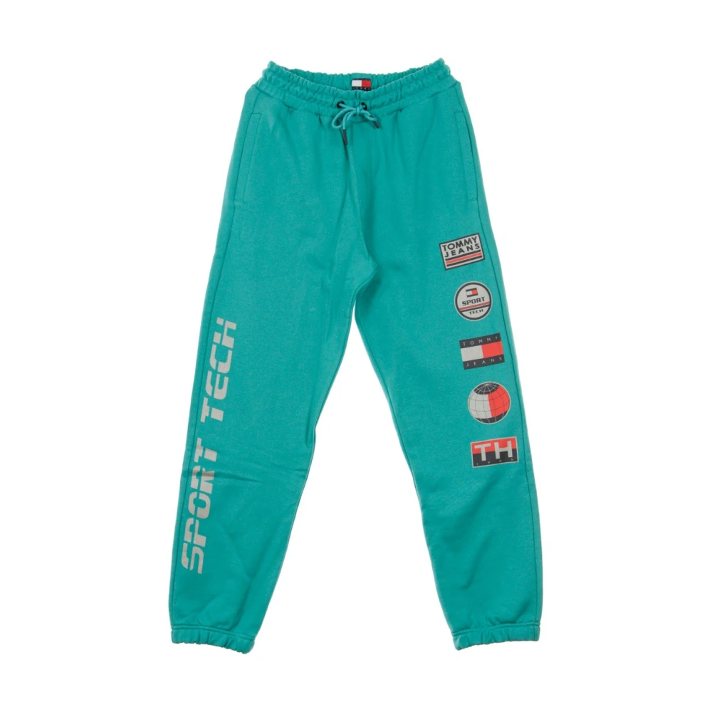 Tommy Hilfiger Sportieve Fleece Trainingsbroek in Teal Blue Heren