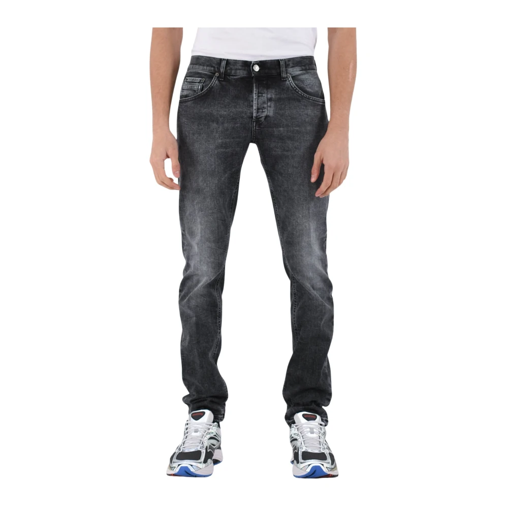 Dondup Skinny Jeans met Metalen Logo Gray Heren