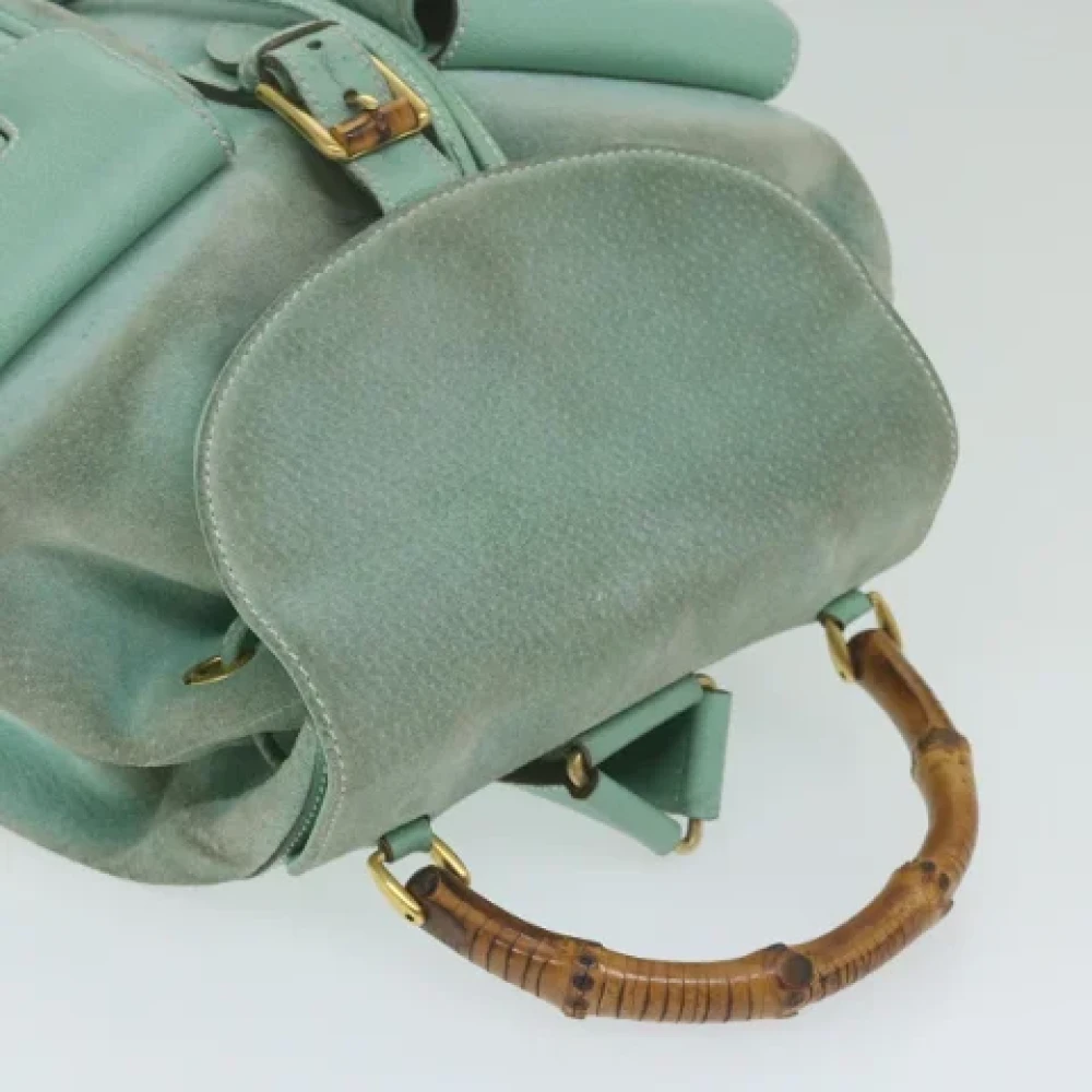 Gucci Vintage Pre-owned Suede backpacks Blue Dames