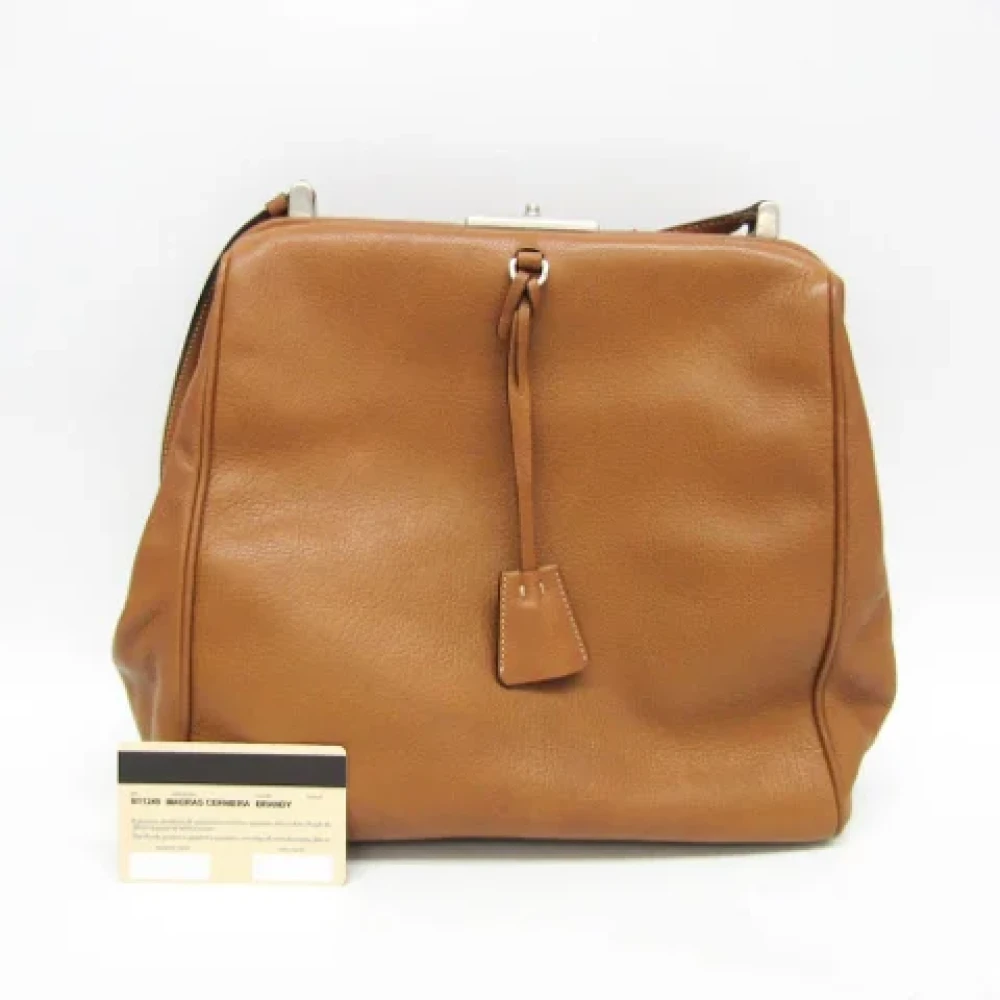 Prada Vintage Pre-owned Leather prada-bags Brown Dames