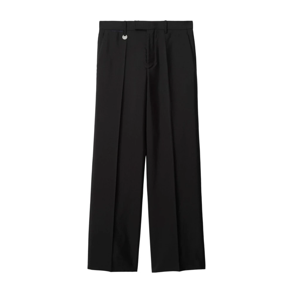 Burberry Zwarte Wol-Zijde Broek Black Heren