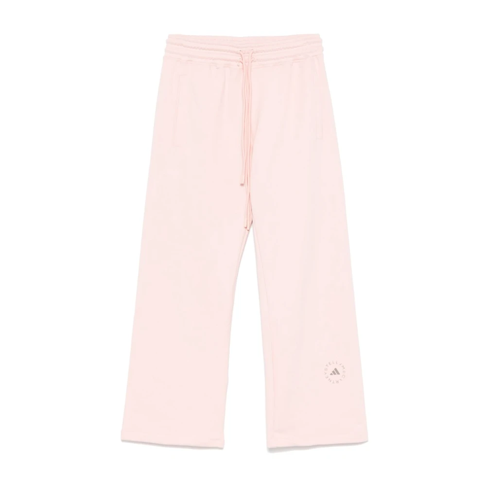 Adidas by stella mccartney Roze Fleece Gevoerde Trekkoord Broeken Pink Dames