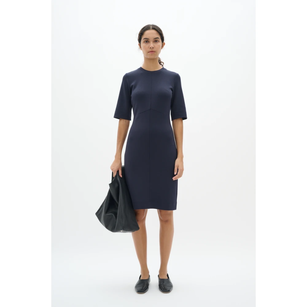 InWear Donkerblauwe Jurk Korte Mouw Blue Dames