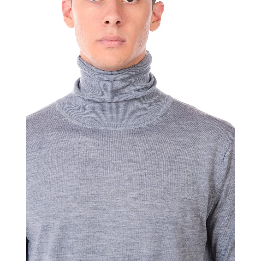 Daniele Alessandrini Klassieke Wol Turtleneck Sweater Pullover Gray Heren