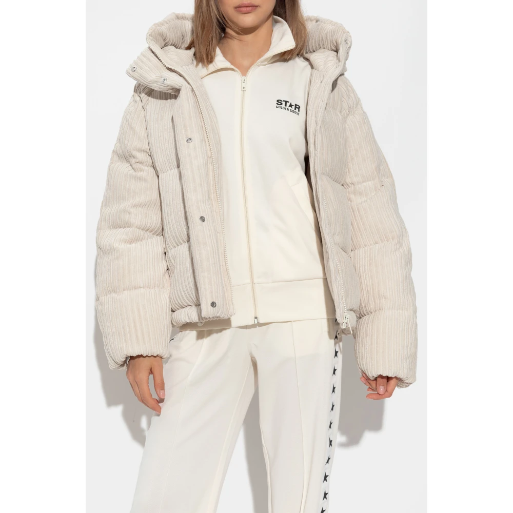 Golden Goose Corduroy Jas met Capuchon Beige Dames