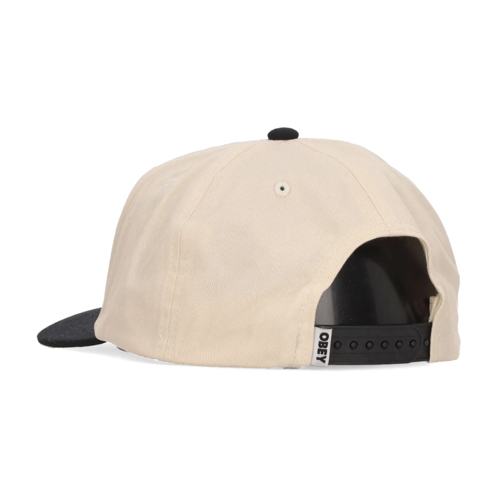 Obey Zwarte Gebogen Klep Snapback Pet Beige Heren