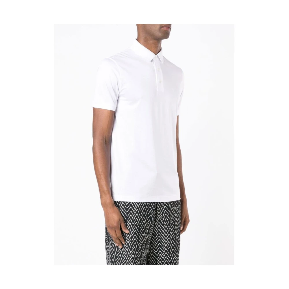 Emporio Armani Witte Katoenen Poloshirt met Logo White Heren