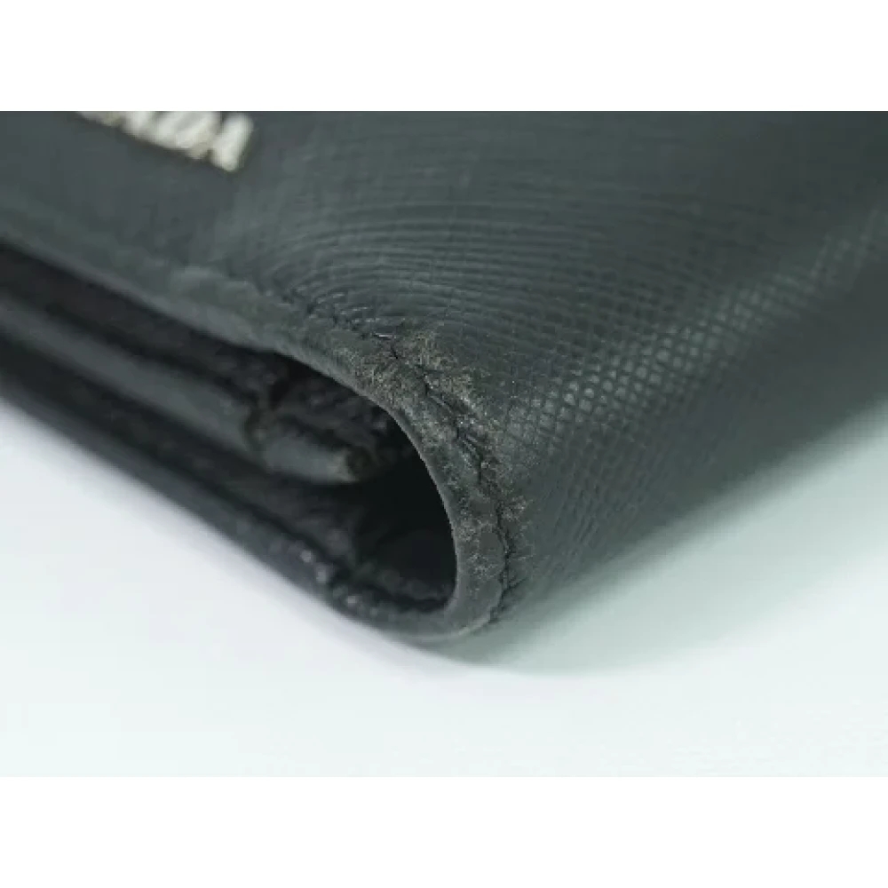 Prada Vintage Pre-owned Leather wallets Black Dames