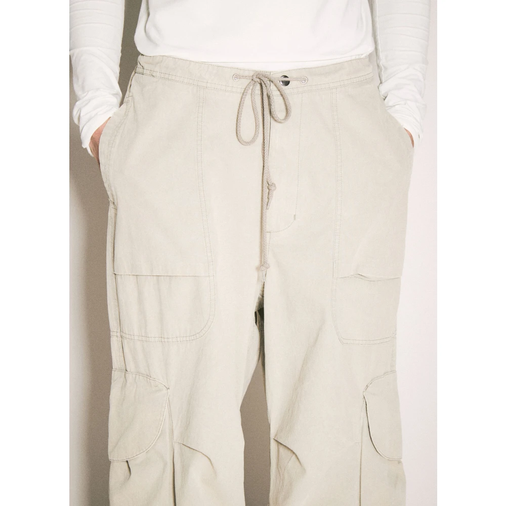 Entire Studios Canvas Cargo Broek met Trekkoord Taille Gray Heren