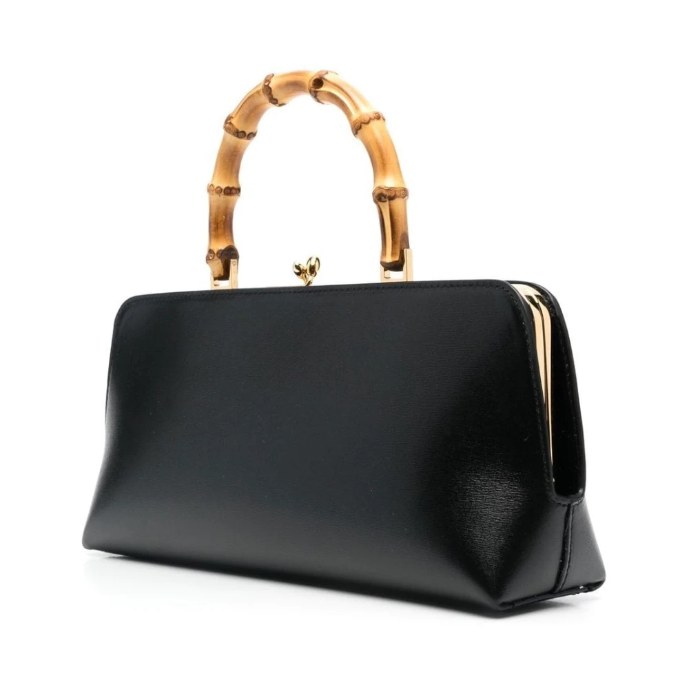Jil Sander Zwarte Handtas met Bamboe Handvat Black Dames
