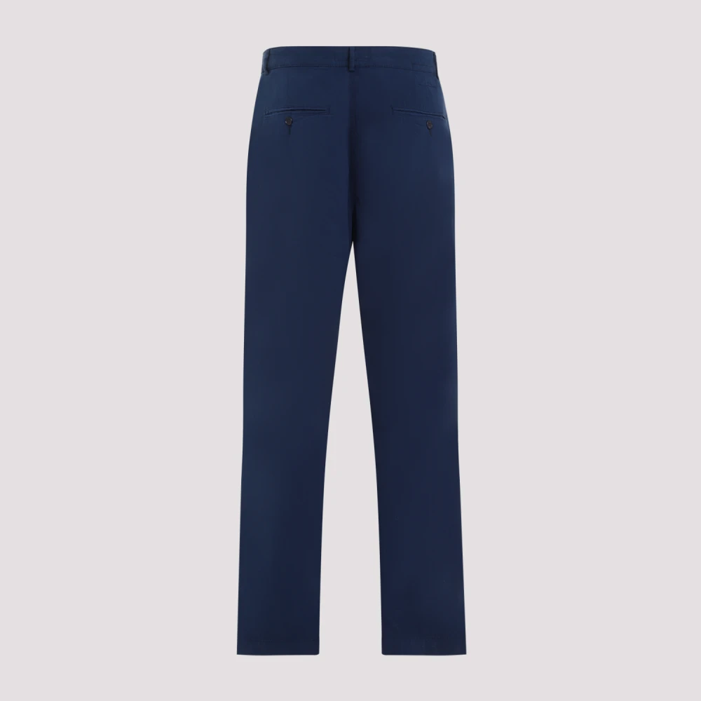 Universal Works Navy Blauwe Chino Broek Blue Heren