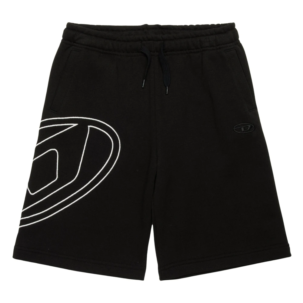 Diesel Men's Black Oval D Logo Sweat Shorts