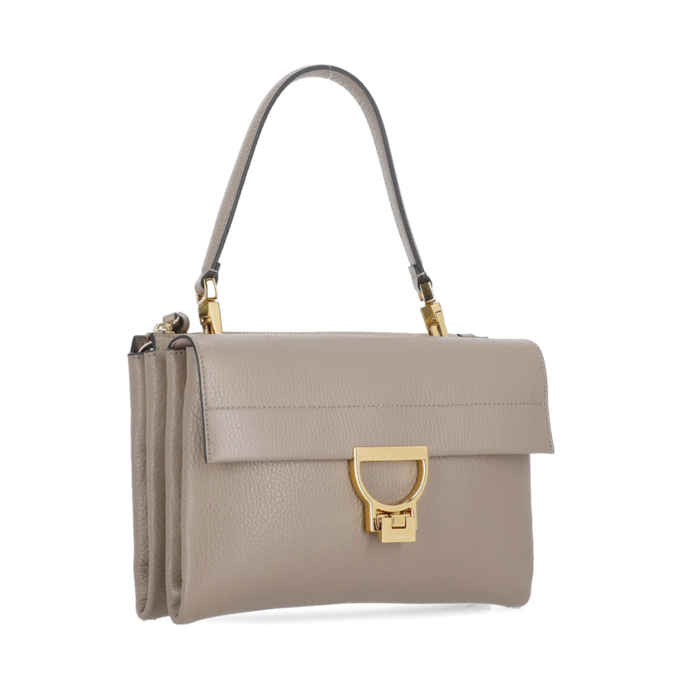Coccinelle Beige Leren Handtas met Afneembaar Handvat Beige Dames