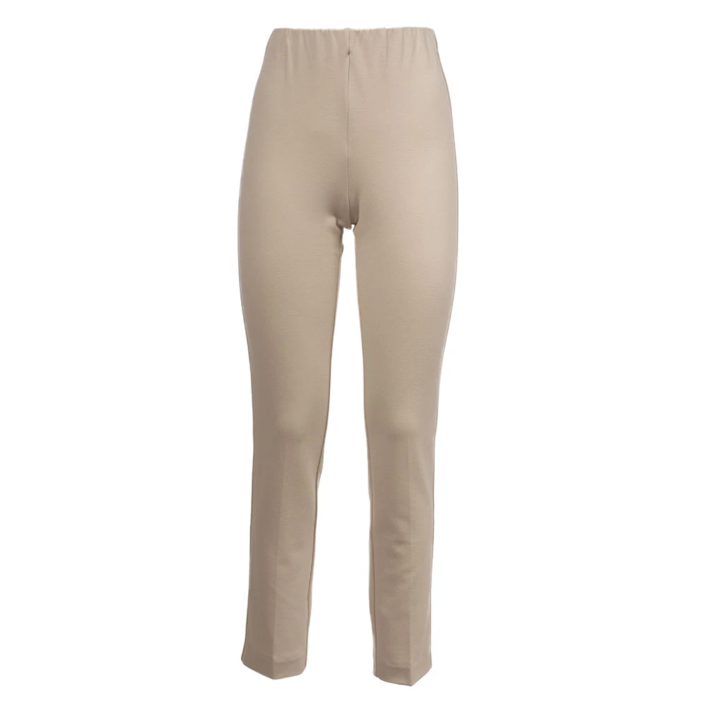 Le Tricot Perugia Gebreide broek met elastische taille Beige Dames