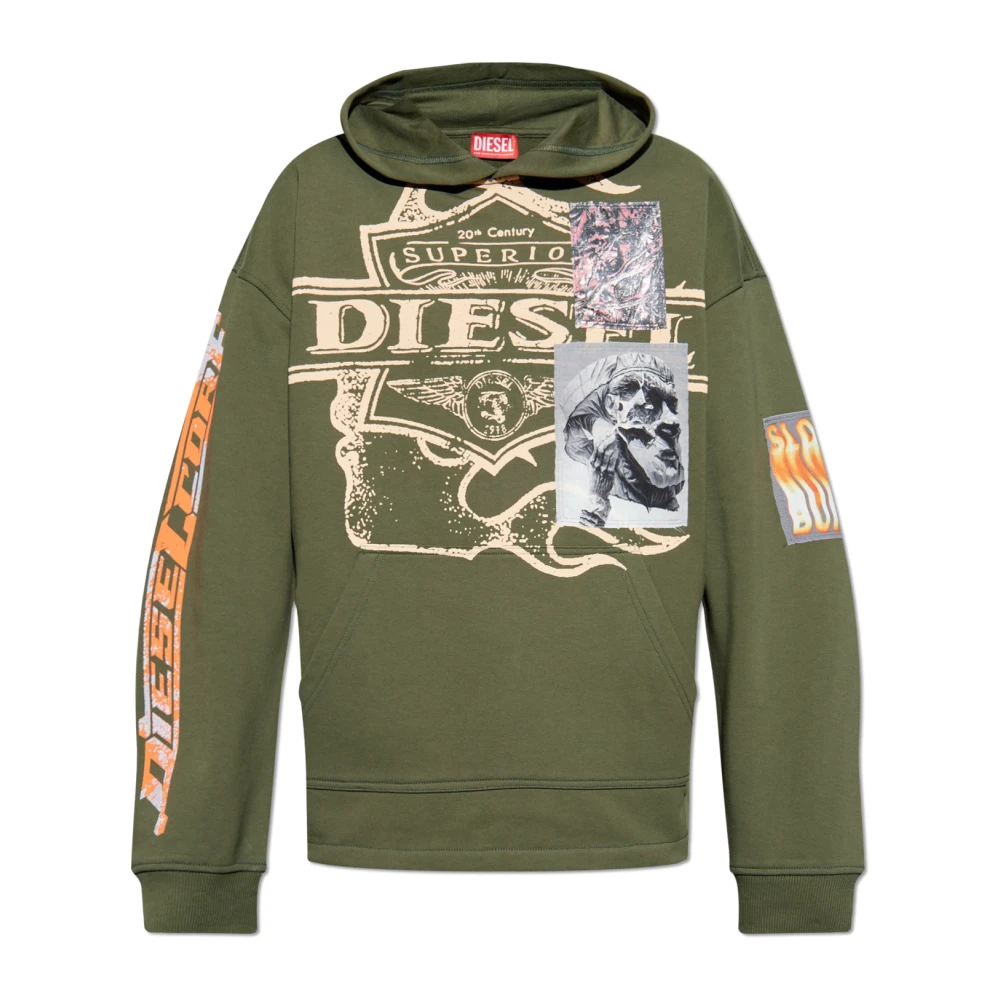 Diesel Hoodie S-Baxt-Hood-R1 Green, Herr