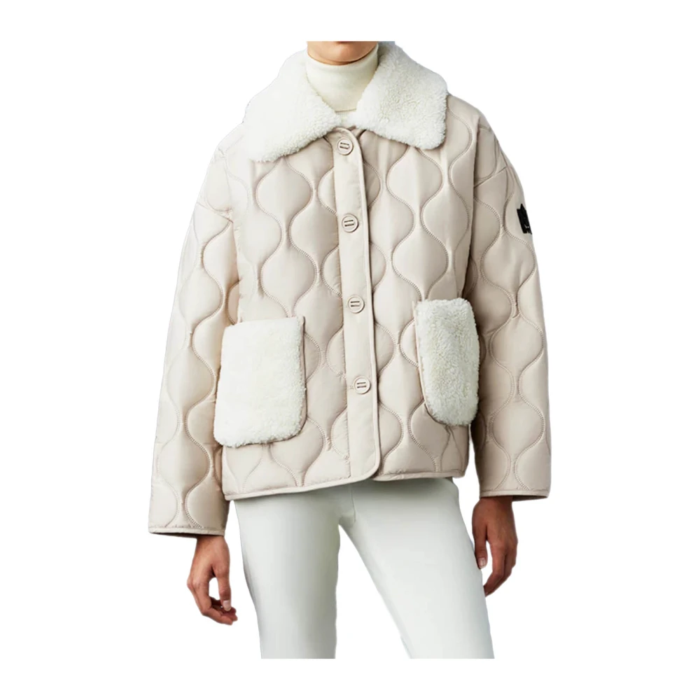 Mackage Jas met imitatiebont kraag Beige Dames