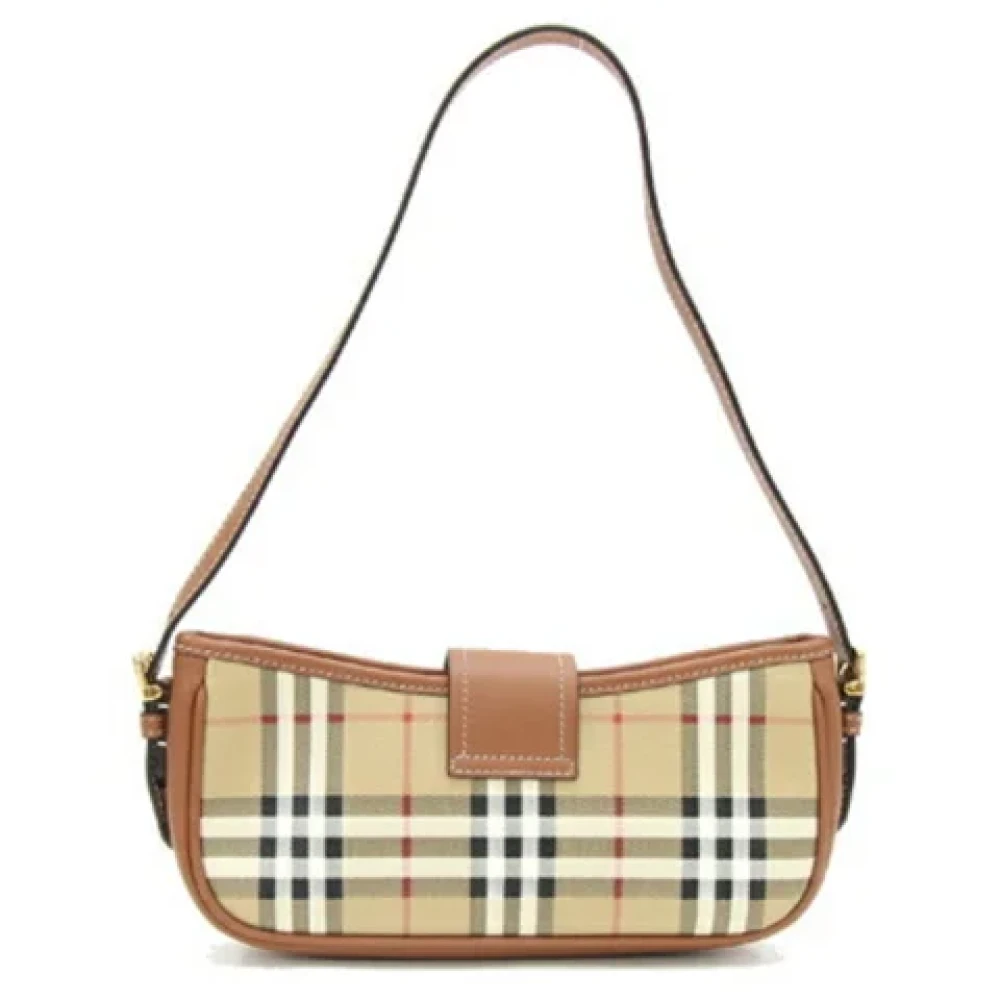Burberry Vintage Pre-owned Canvas shoulder-bags Beige Dames