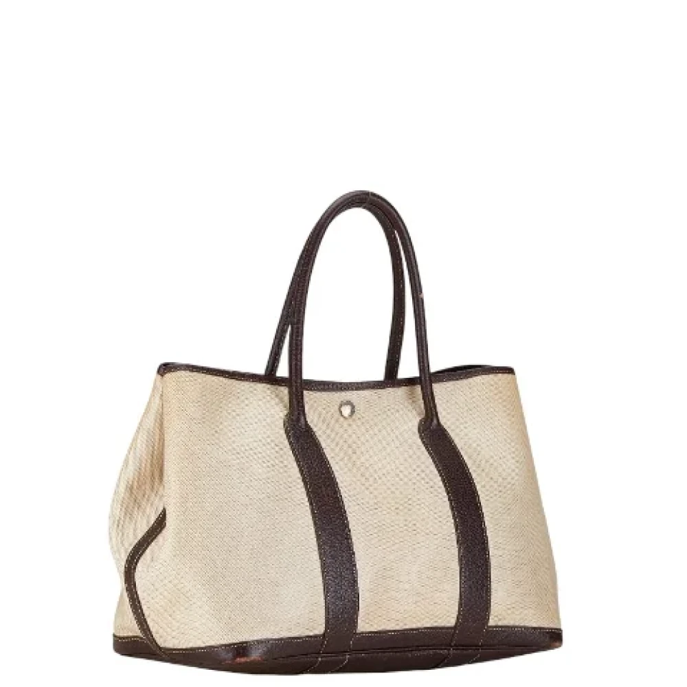 Hermès Vintage Pre-owned Canvas handbags Beige Dames