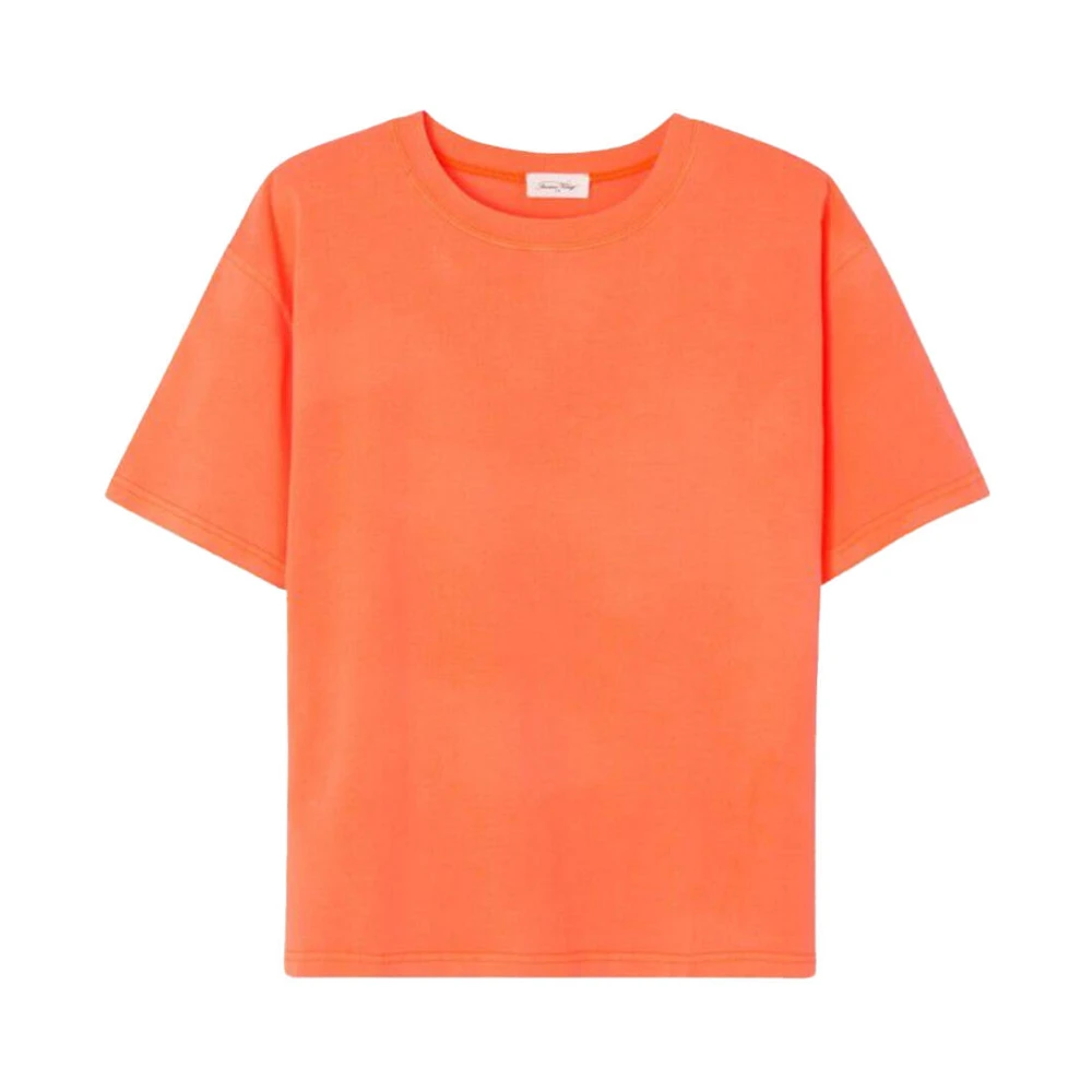 American vintage Klassiek Ronde Hals T-shirt Orange
