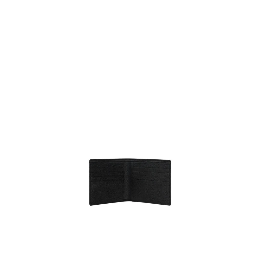 Saint Laurent Grain de Poudre leren portemonnee Black Heren
