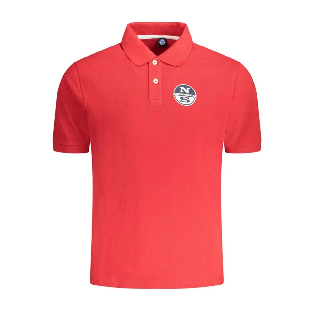 North Sails Rode Katoenen Poloshirt Klassieke Stijl Red Heren