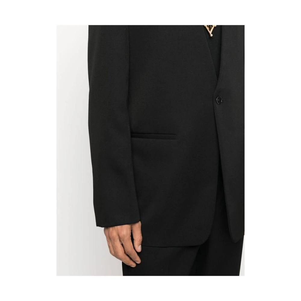 Jil Sander Zwart wol-katoenen jas en broek Black Heren