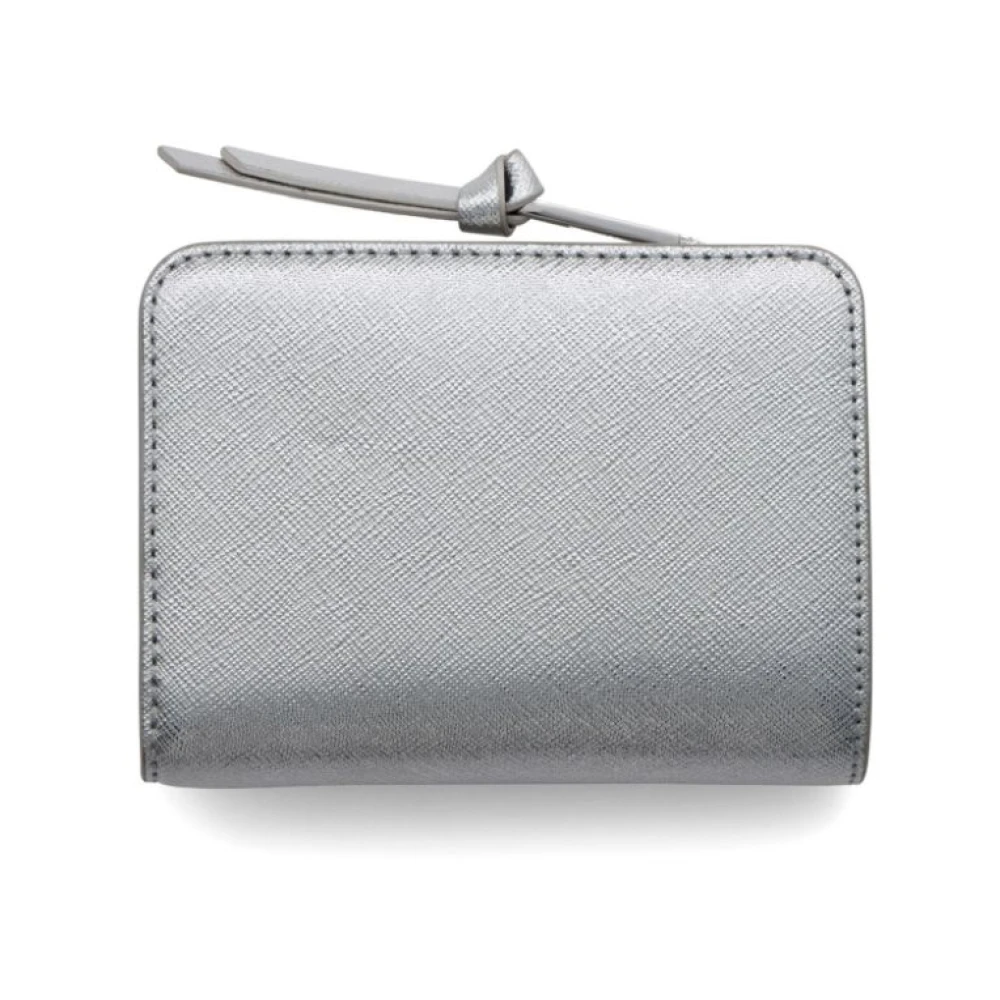 Marc Jacobs Leren Logo Bi-Fold Tas Gray Dames